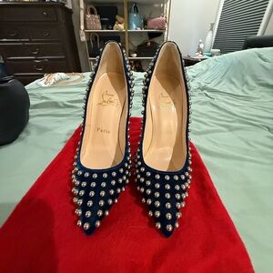 Christian Louboutin Navy Studded Heels